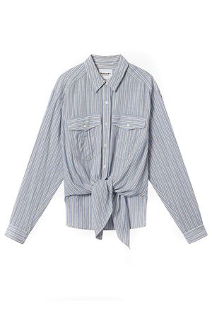 Camicia Nath Da Annodare In Voile Di Cotone A Righe MARANT ÉTOILE | CH0131FFD1I04E30BU